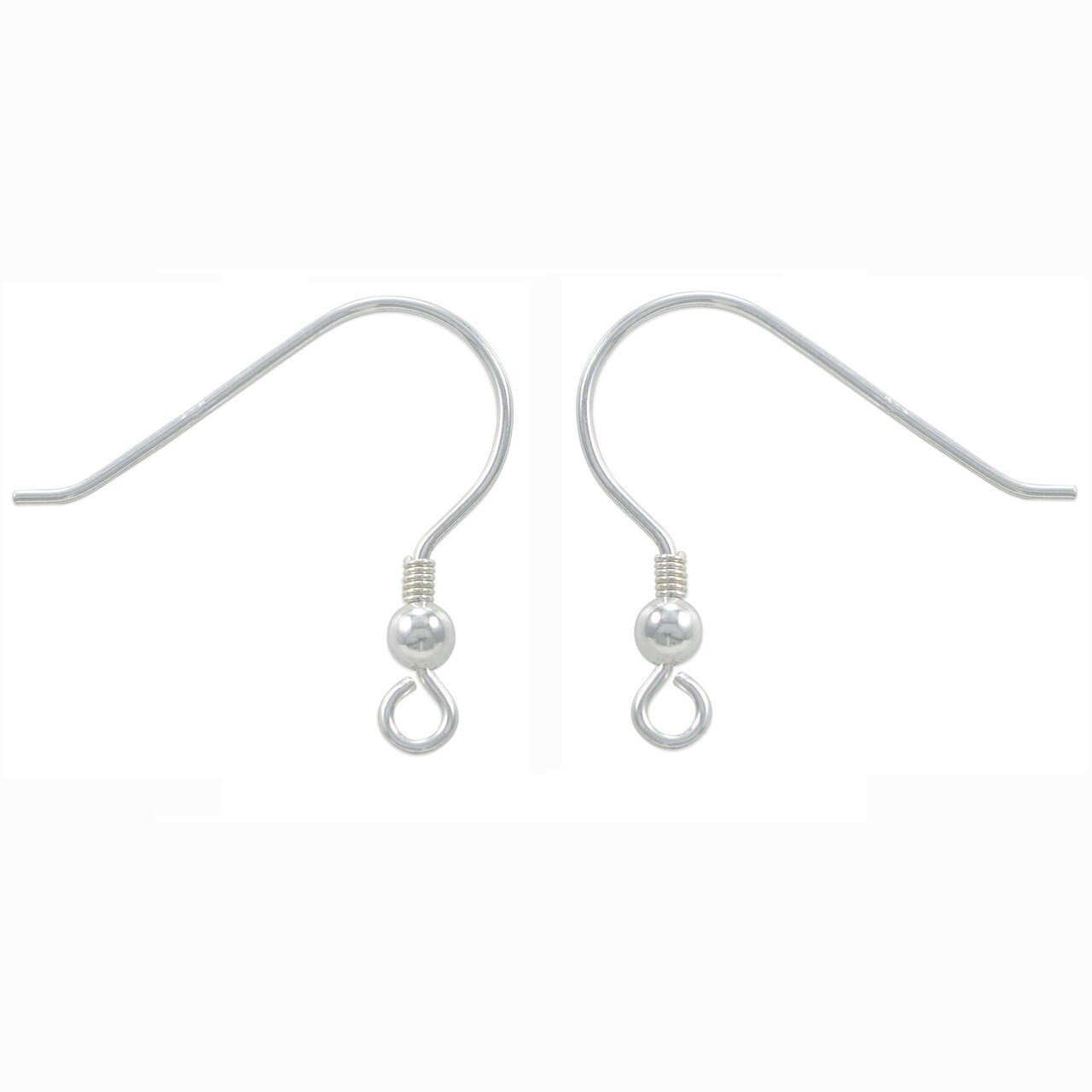 JewelrySupply Sterling Silver Earring Wires with 3mm Bead & Spring 22mm (1 Pair of Sterling Silver Earrings)